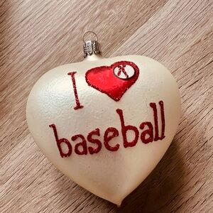I Love Baseball Ornament